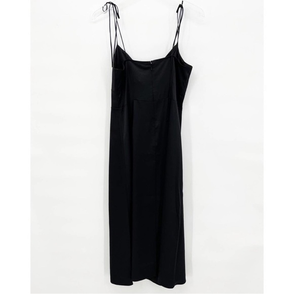 Danielle Bernstein Satin Midi Slip Dress 10 Black - Picture 3 of 5